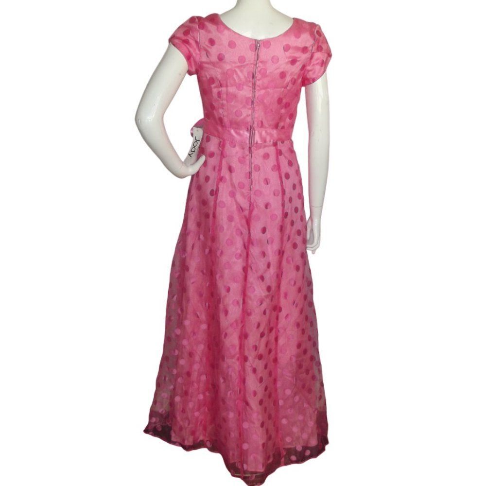 new JODY of CALIFORNIA Prom Dress, XS, Bold Pink, Polka Dots, Maxi, Cap sleeve - Picture 6 of 10